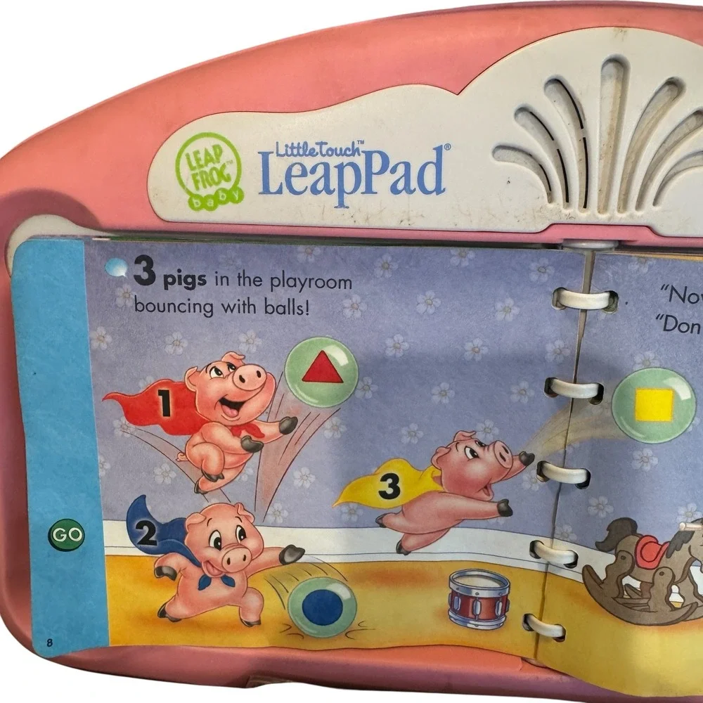 LeapFrog LittleTouch LeapPad Pink Learning System 3 Books Cartridges WORKS 2004